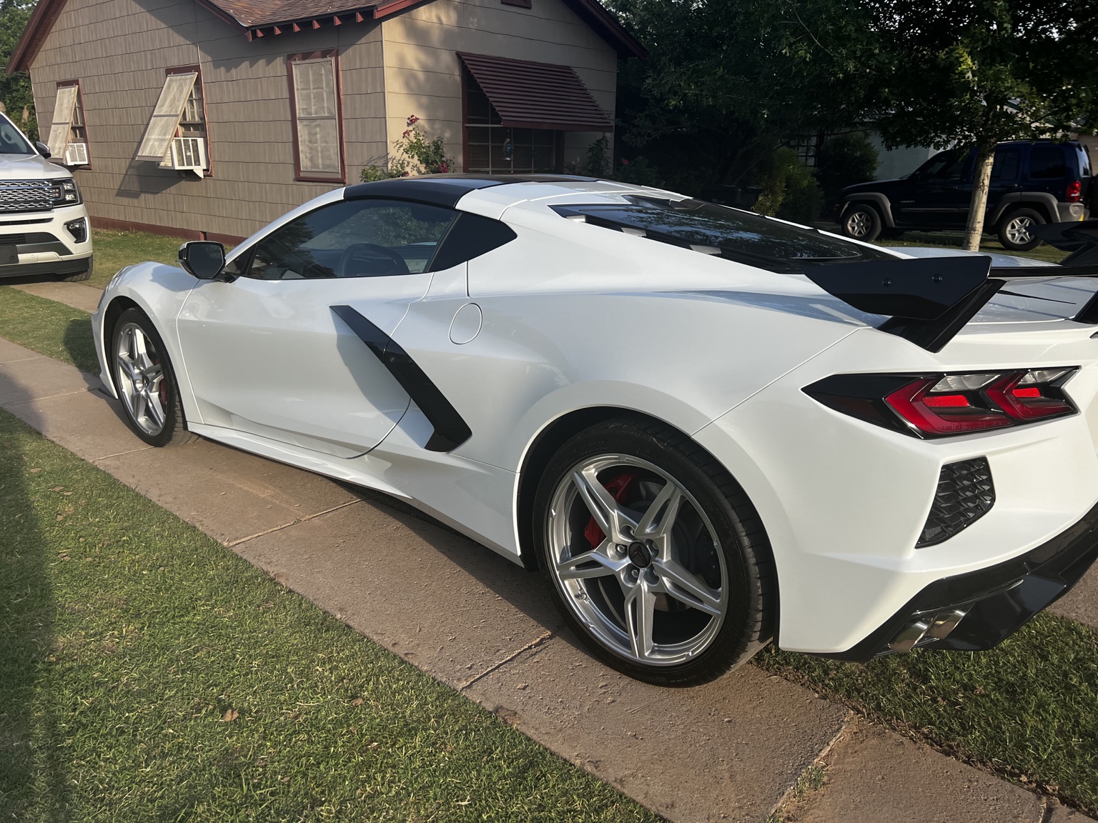 White C8 Corvette vehicle protection project in Carlsbad NM