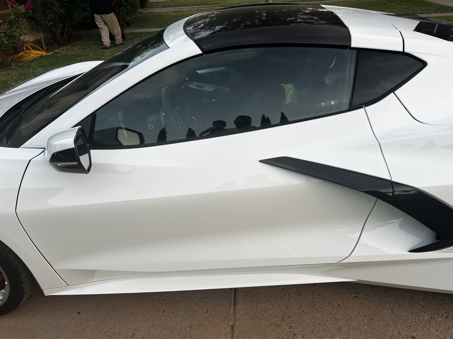 White C8 Corvette vehicle protection project in Carlsbad NM