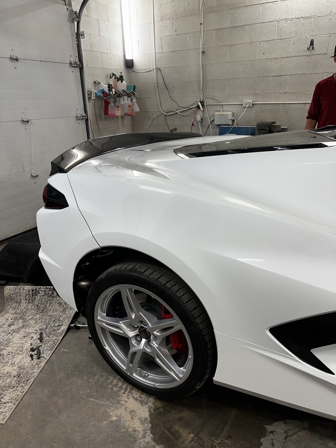 White C8 Corvette vehicle protection project in Carlsbad NM
