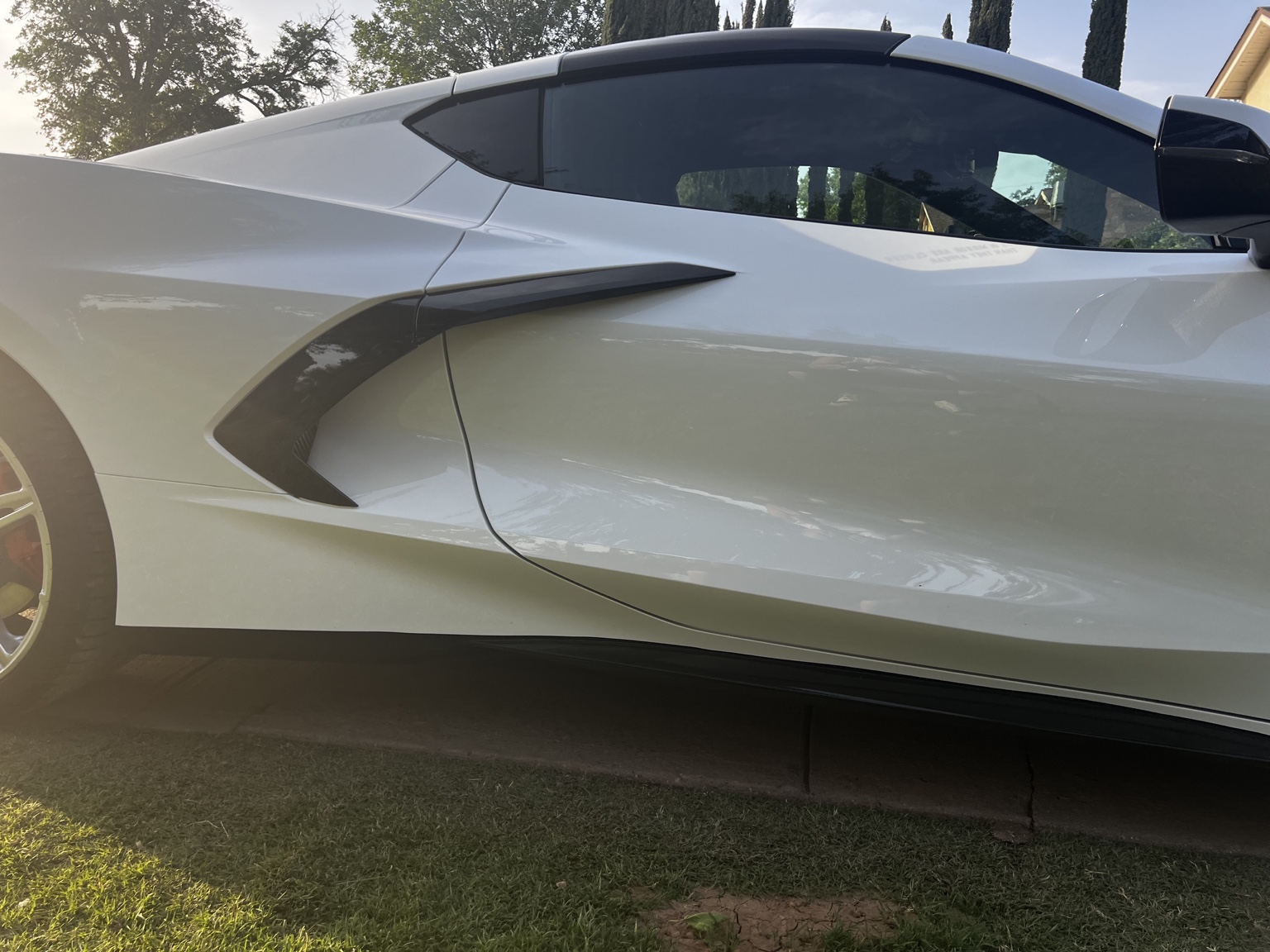 White C8 Corvette vehicle protection project in Carlsbad NM