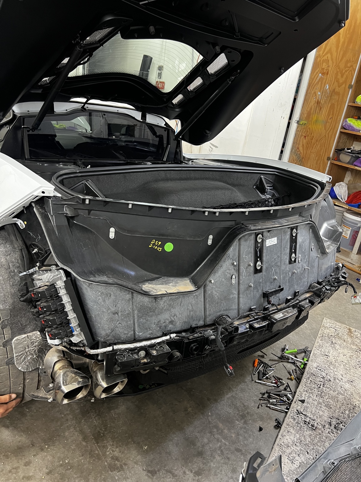 White C8 Corvette vehicle protection project in Carlsbad NM