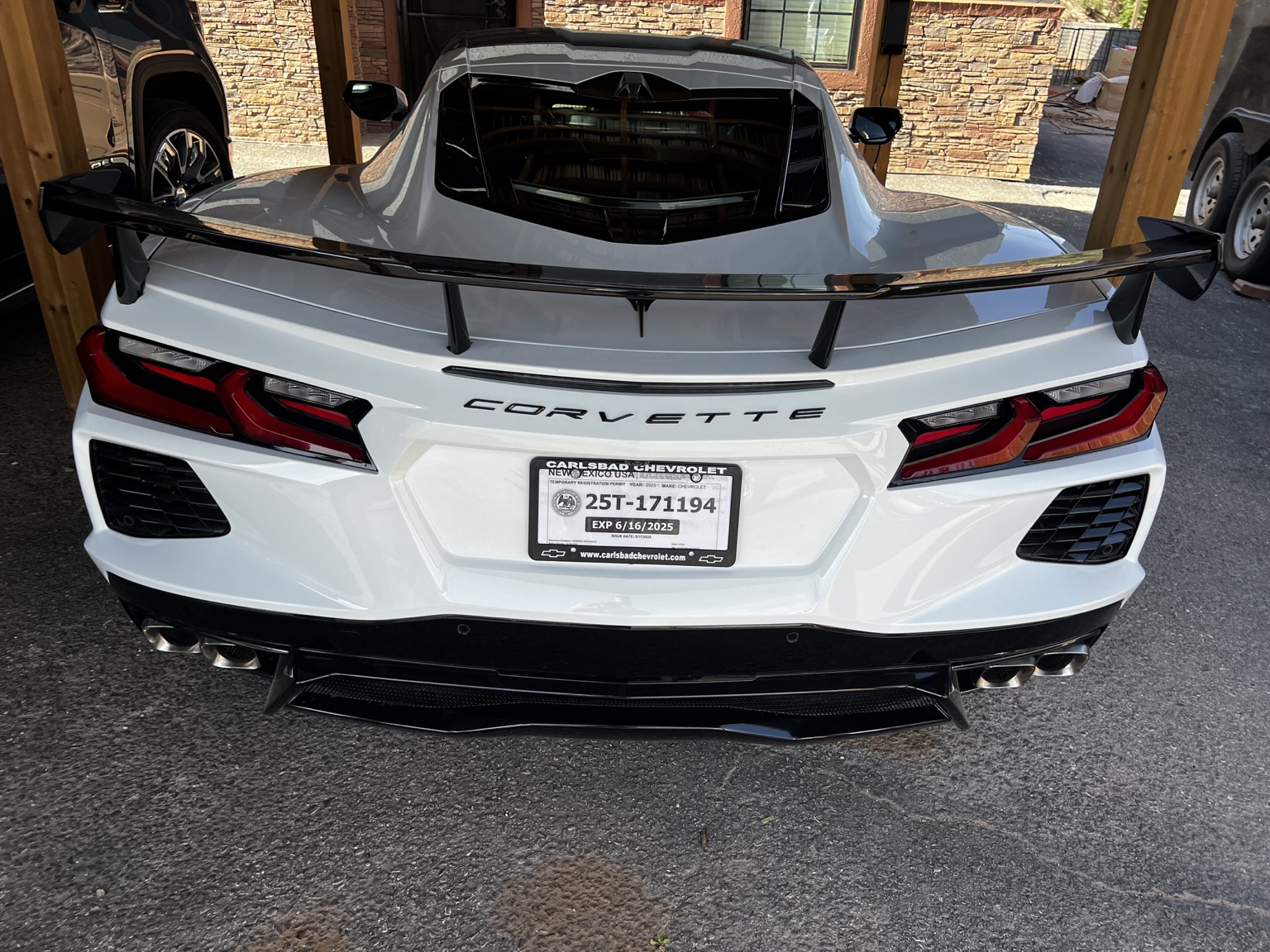 White C8 Corvette vehicle protection project in Carlsbad NM
