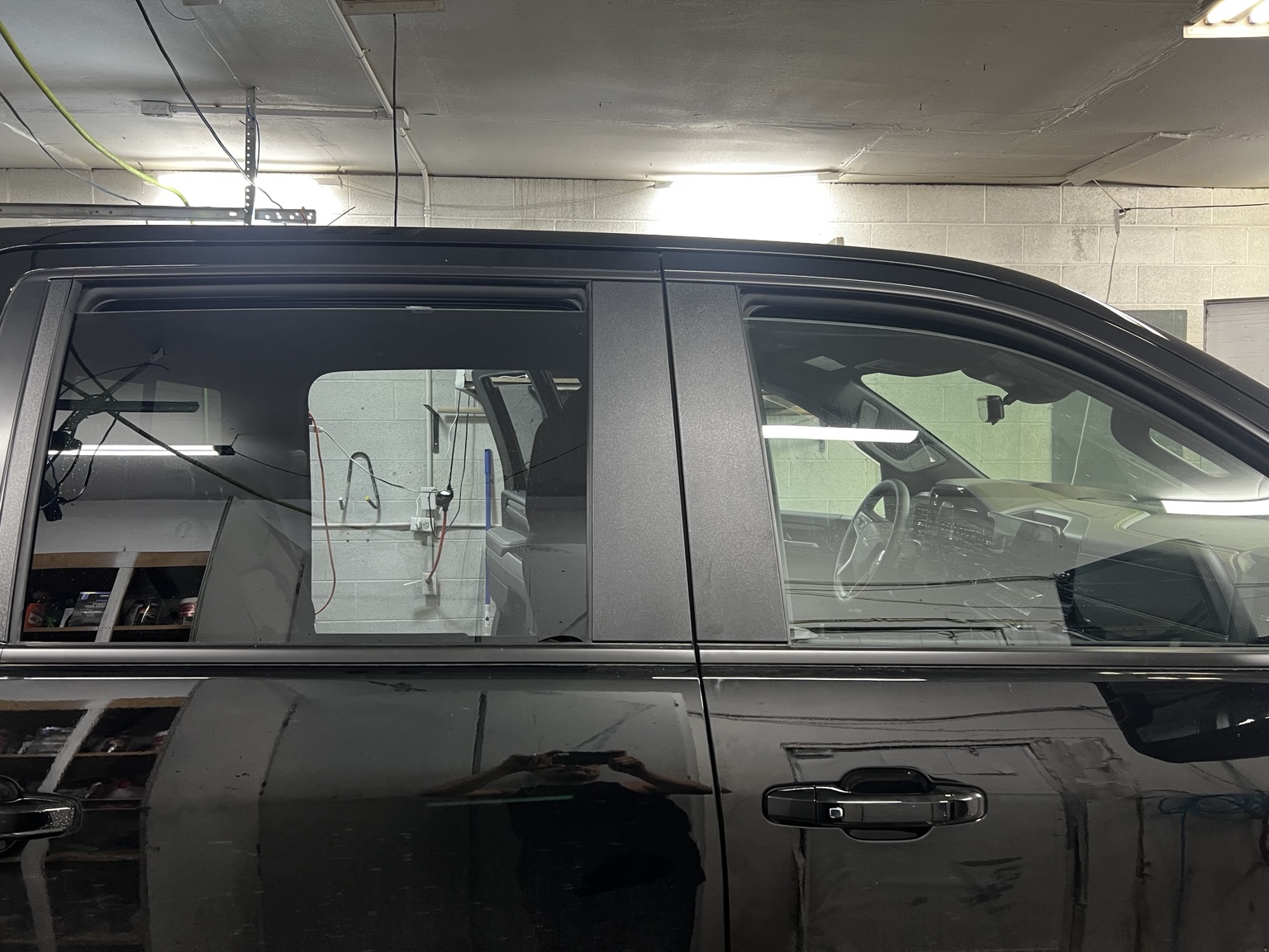 Automotive window tint installation by Fine Time To Shine